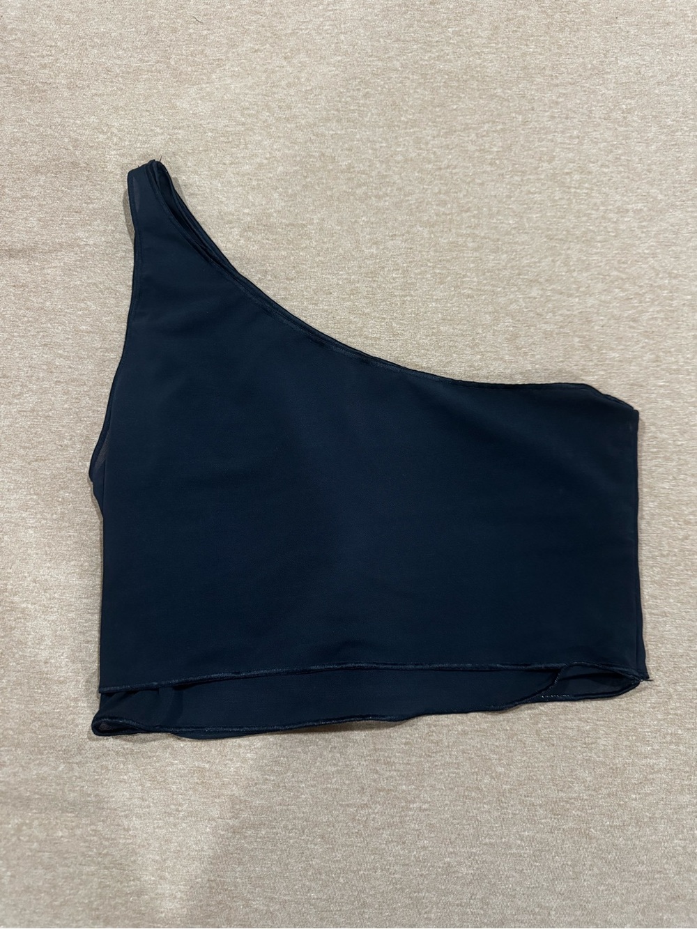 Alo One-Shoulder Black Crop Top